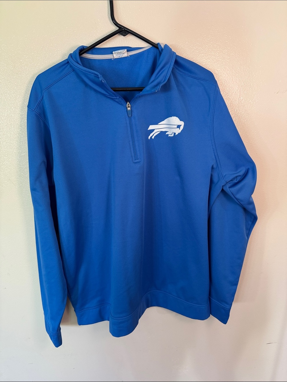 Blue Quarter-Zip Pullover with White Buffalo Logo